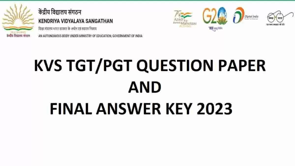KVS TGT/PGT Final Answer Key and Question Paper