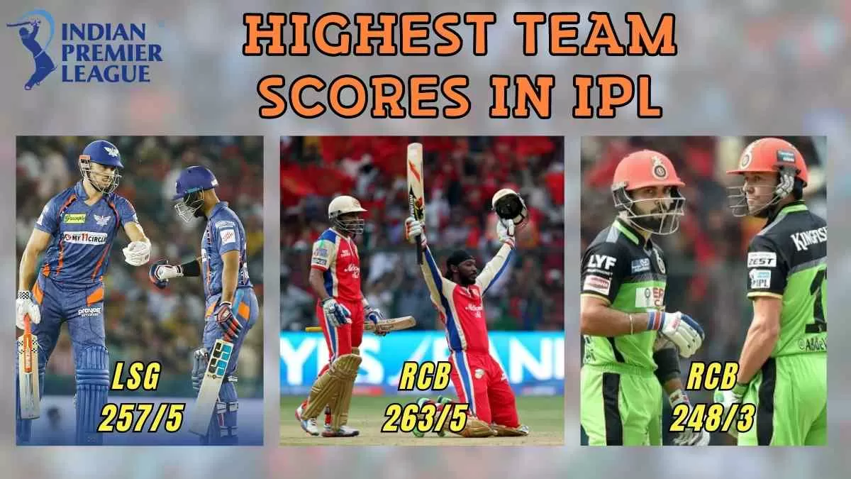 Highest Team Score in IPL 2008 2023 RCB 263 5 LSG 257 5