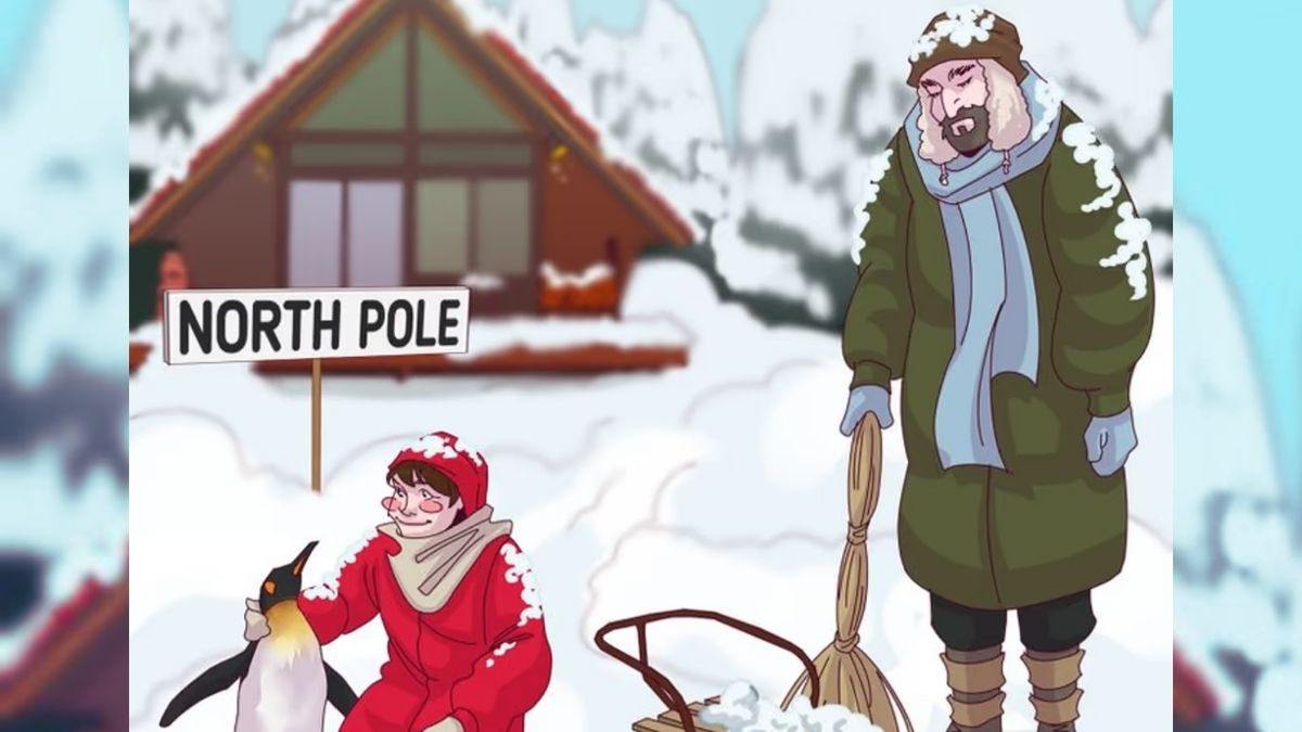 Brain Teaser for Testing Your IQ: Can you spot the mistake hidden in the North Pole Picture in 5 secs?