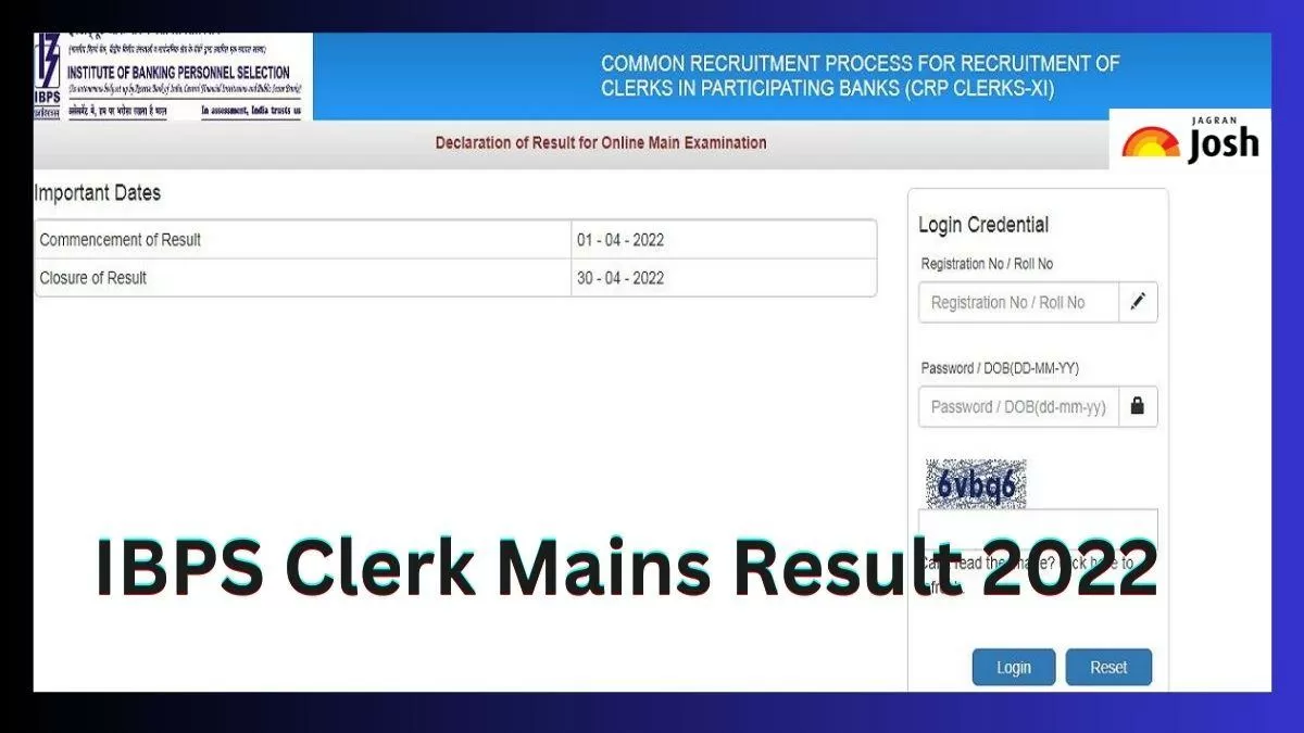 IBPS Clerk Mains Result 2022 Out