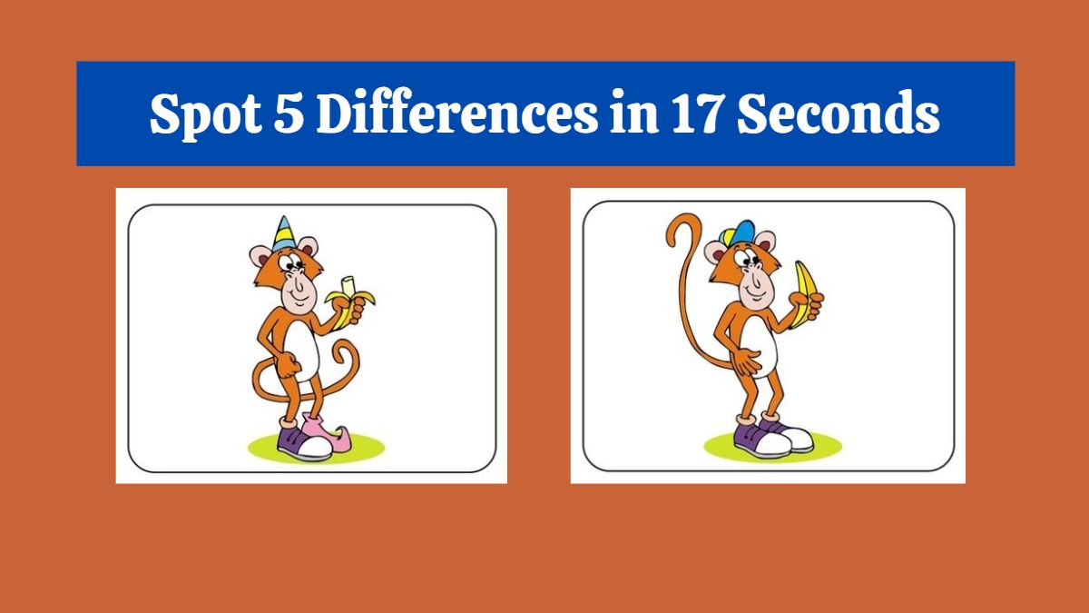 Spot The Difference: Can you spot 5 differences between the two pictures in 17 seconds?