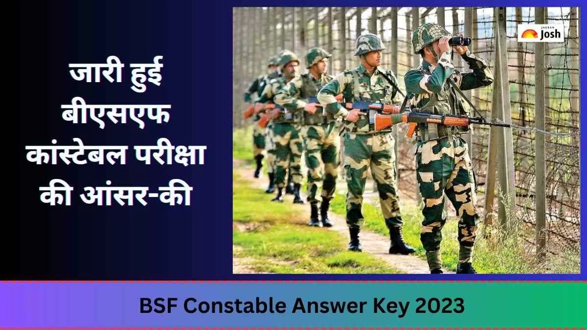 BSF Constable Tradesman Answer key 2023