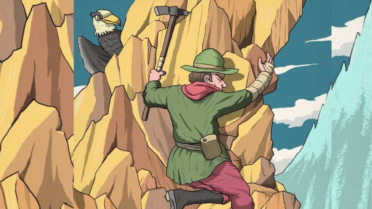 Optical Illusion for Testing Your IQ: Only a Genius can spot the Man’s hidden face inside Mountain Climbing picture in 15 Secs!