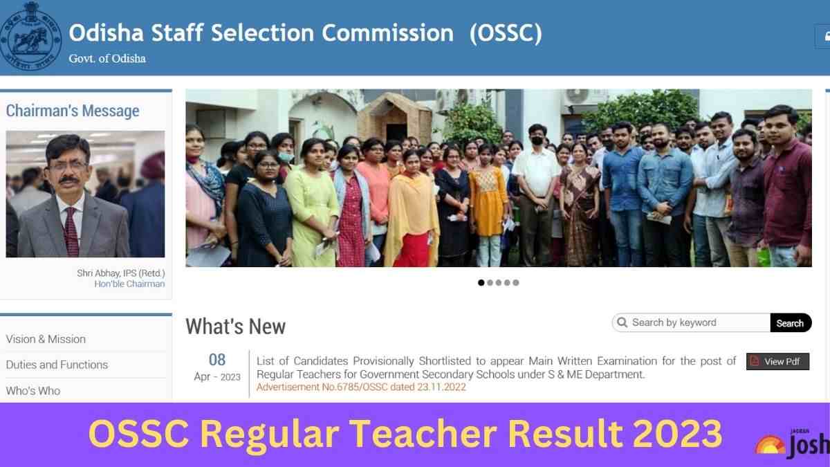 OSSC REGULAR TEACHER PREIMS RESULT 2023 RELEASED