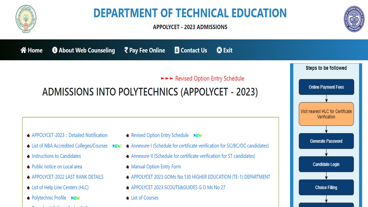 AP POLYCET 2023 Counselling Option Entry Link Top Open Tomorrow, Seat