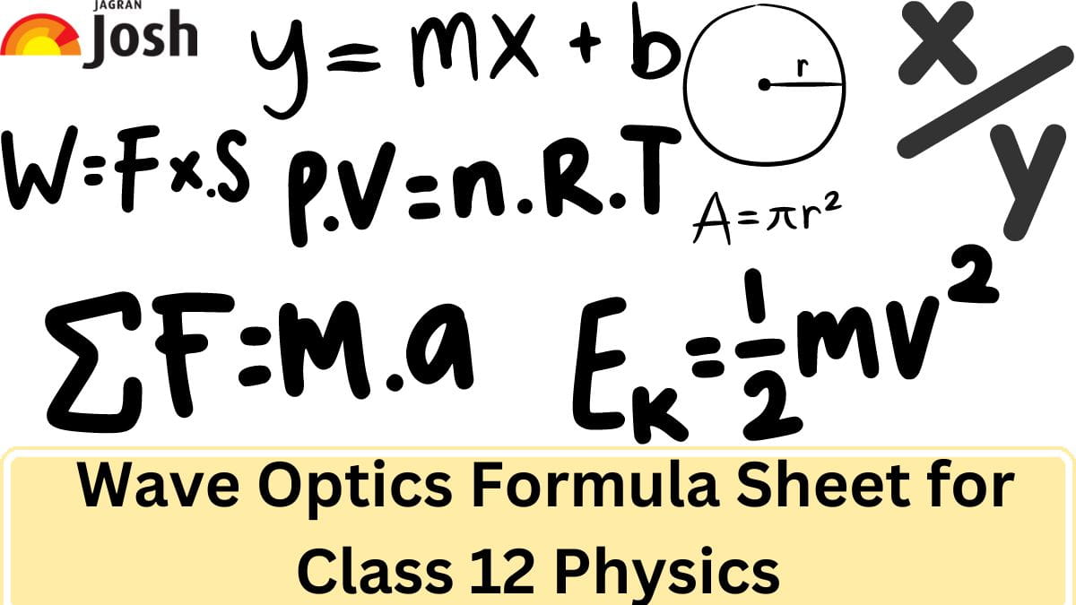 CBSE Class 12 Physics Wave Optics Formula List, Definitions, Diagrams