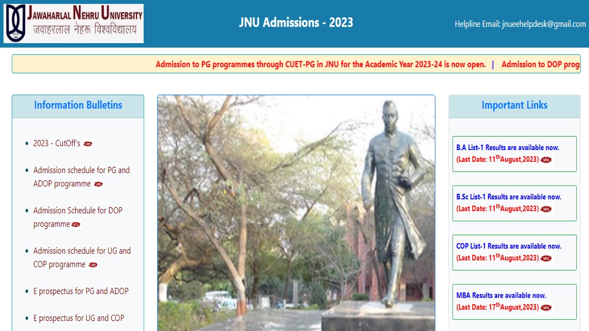 JNU PG Registration 2023 Ends today