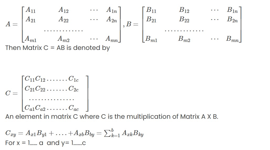 Matrix Multiplication Formula