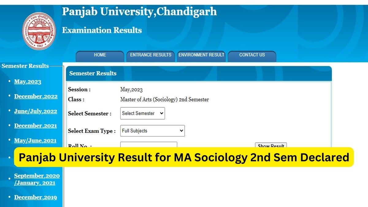 Panjab University Results For MA Sociology 2nd Sem Announced At Results ...