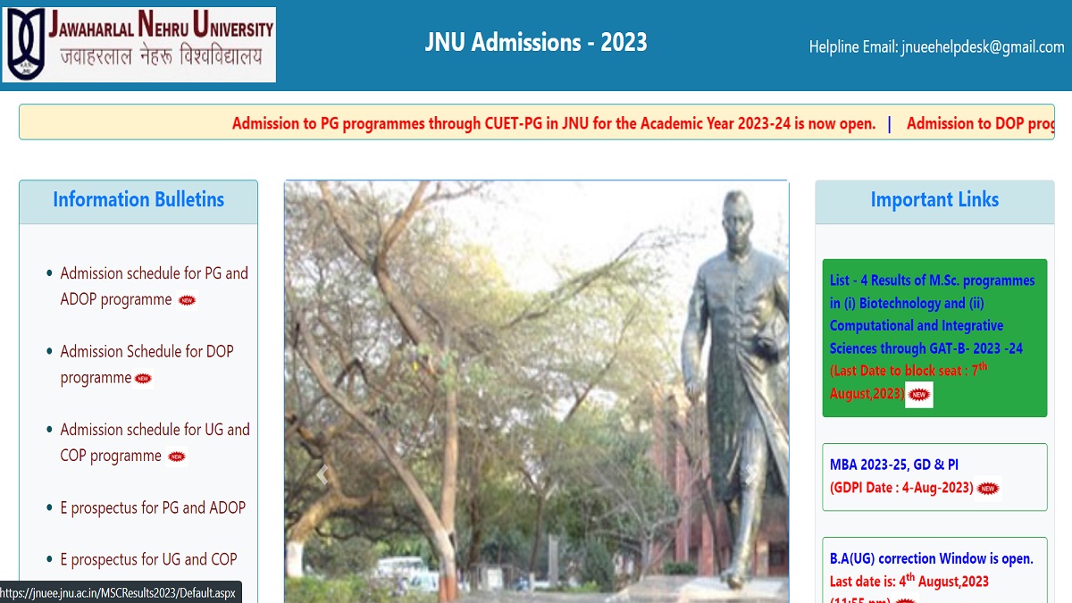 JNU UG Admission 2023 First Merit List Out, Last Date To Block Seats ...