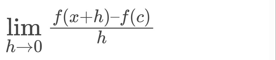 Differentiability formula