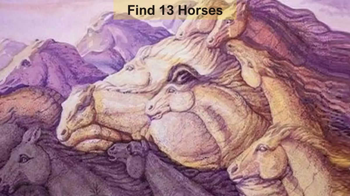 Optical Illusion Visual Skill Challenge: Find 13 Horses in 13 Seconds!