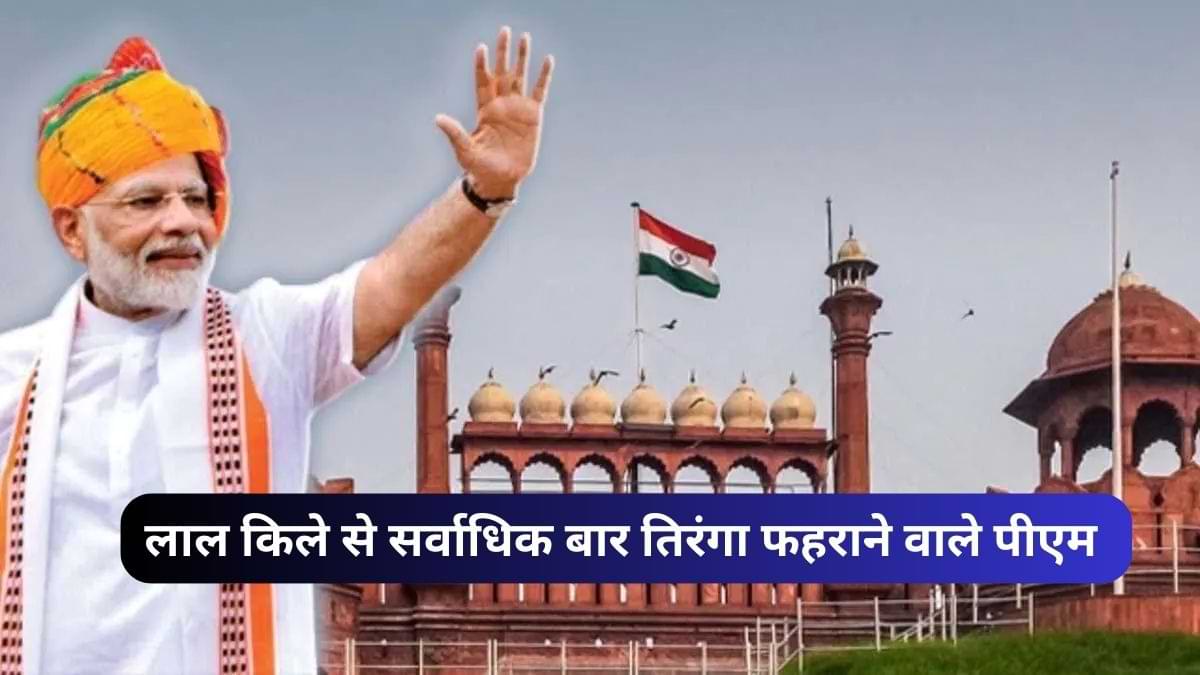 किस पीएम ने लाल किले से सर्वाधिक बार फहराया है तिरंगा?