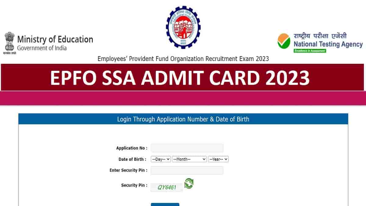 EPFO SSA Admit Card 2023 OUT at epfindia.gov.in: Check Direct Link to