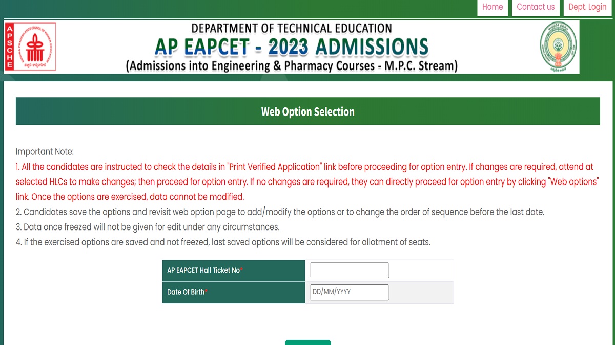 AP EAMCET 2023 Counselling Web Option Window Closes Today, Get Direct ...