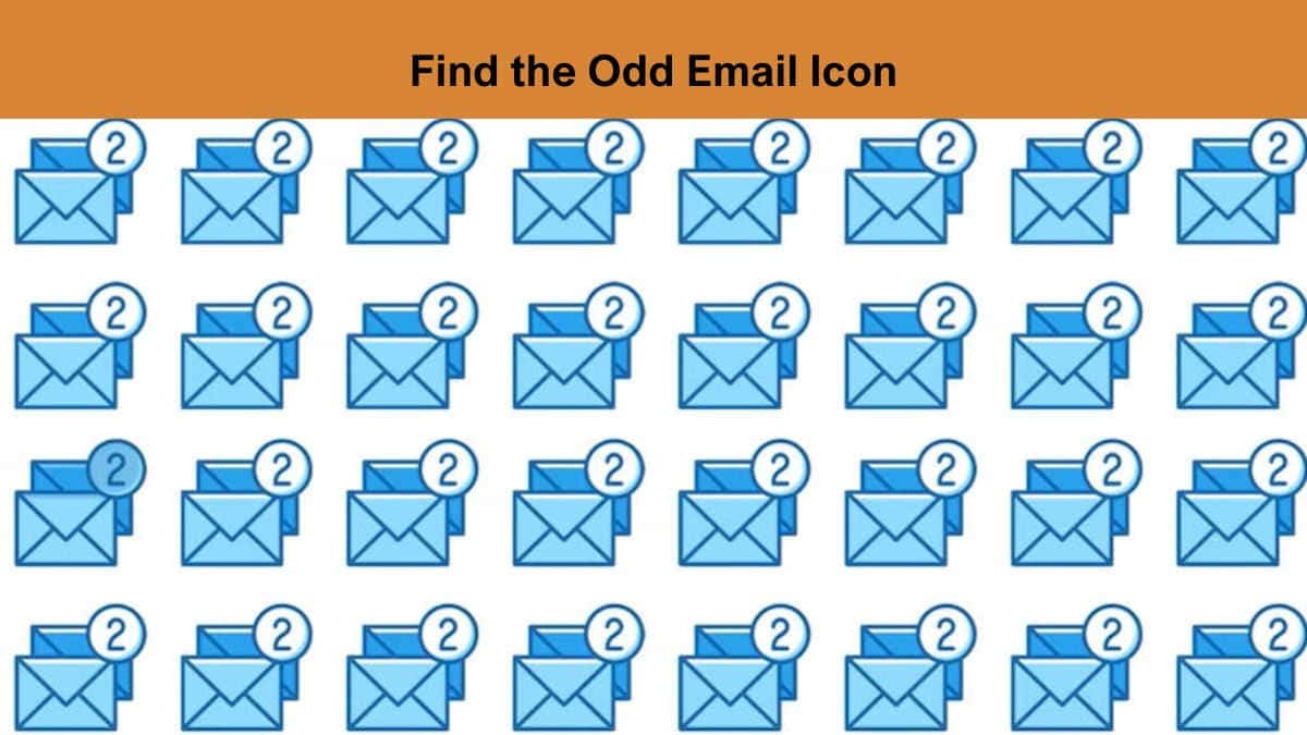 Optical Illusion Vision Challenge: Find the odd mail icon in 3 seconds!