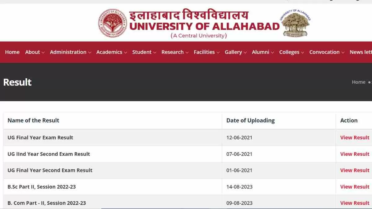 Allahabad University Result 2023: जारी हुआ बीएससी और बीकॉम का रिजल्ट, ये रहा डायरेक्ट डाउनलोड लिंक