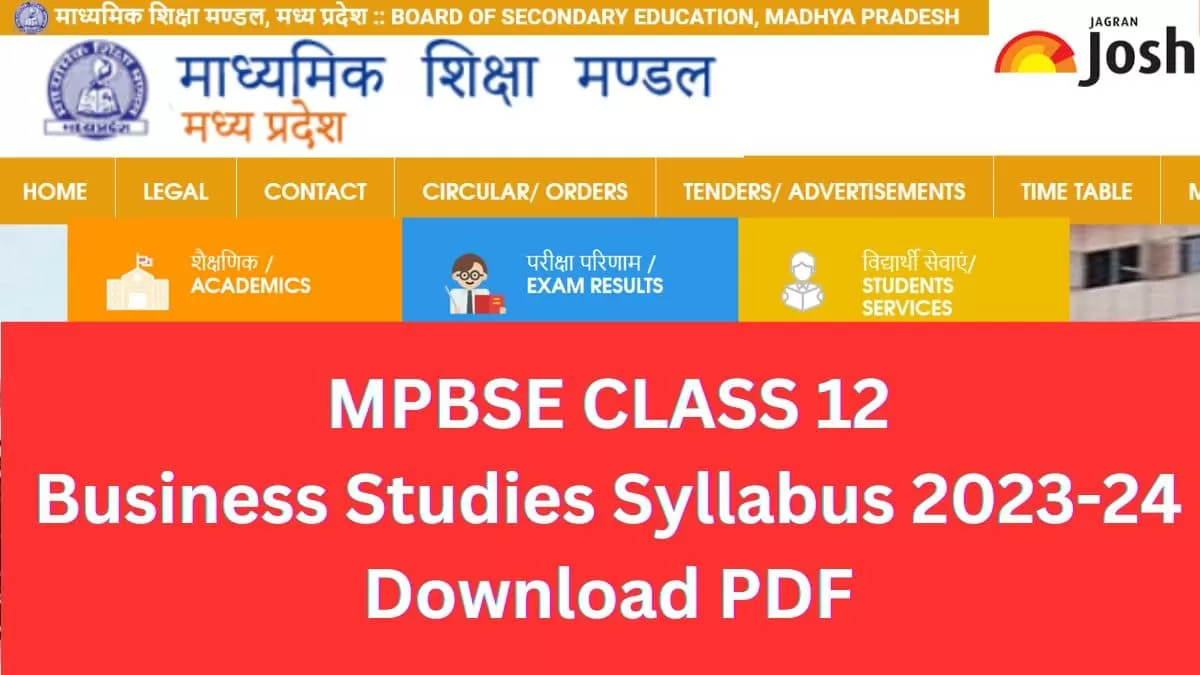 MP Board 12th Business Studies Syllabus 2023-24: Download Revised MPBSE Business Studies Syllabus PDF