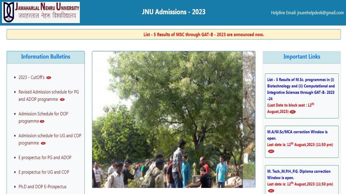 JNU UG Admission 2023: Second Merit List Today, Know How To Check Here ...