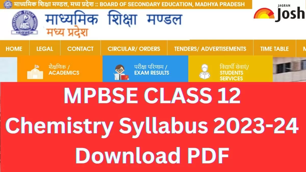 Get here detailed MP Board MPBSE Class 12th Chemistry Syllabus and paper pattern