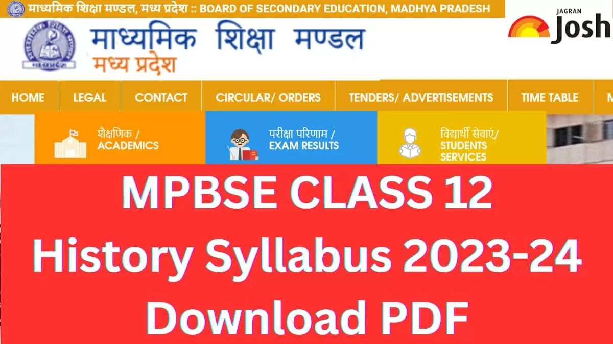 Get here detailed MP Board MPBSE Class 12th History Syllabus and paper pattern