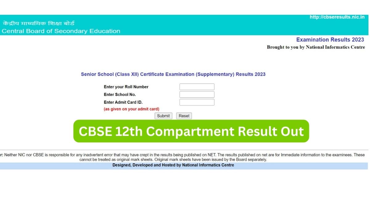 CBSE 12th Compartment Result 2023 Out, Get Direct Link Here | Education ...