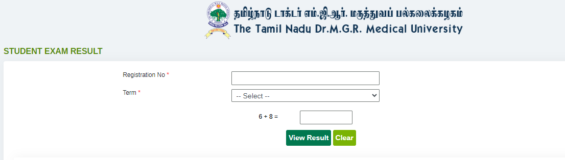 MGR University Result 2023