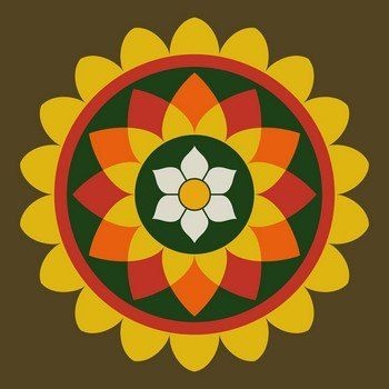 how to draw a simple onam atha pookalam - YouTube | Drawings, Draw, Pookalam  design
