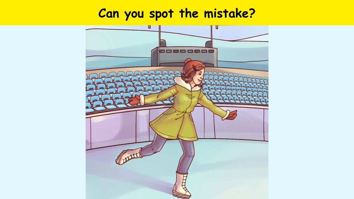 You are super attentive if you can spot the mistake in the ice skating picture within 5 seconds!