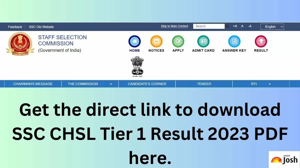 SSC CHSL Tier 1 Result 2023: Direct Link To Tier 1 Result PDF On Www ...