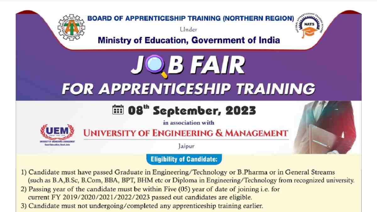 NATS Recruitment 2023: Job Fair at Jaipur For Various Apprentice Vacancies, Check Eligibility, How To Participate 