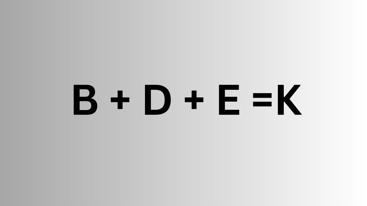 the answer for the equation is K