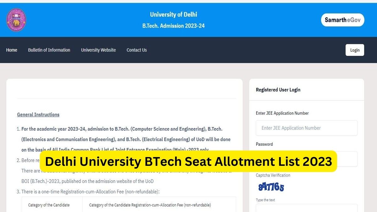 Delhi University Btech Seat Allotment List 2023 Out Know How To Check Here Education News 6871