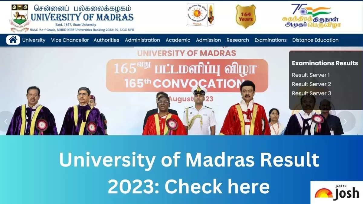 University of Madras Result 2023: Check here