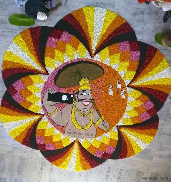 king mahabali pookalam design