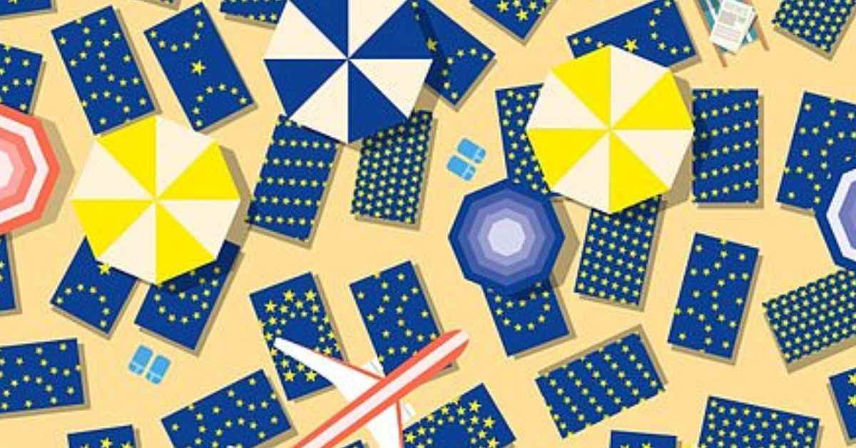 Test Your General Knowledge with This Tricky Optical Illusion: Can You Find the European Union Flag in This Beach Scene?