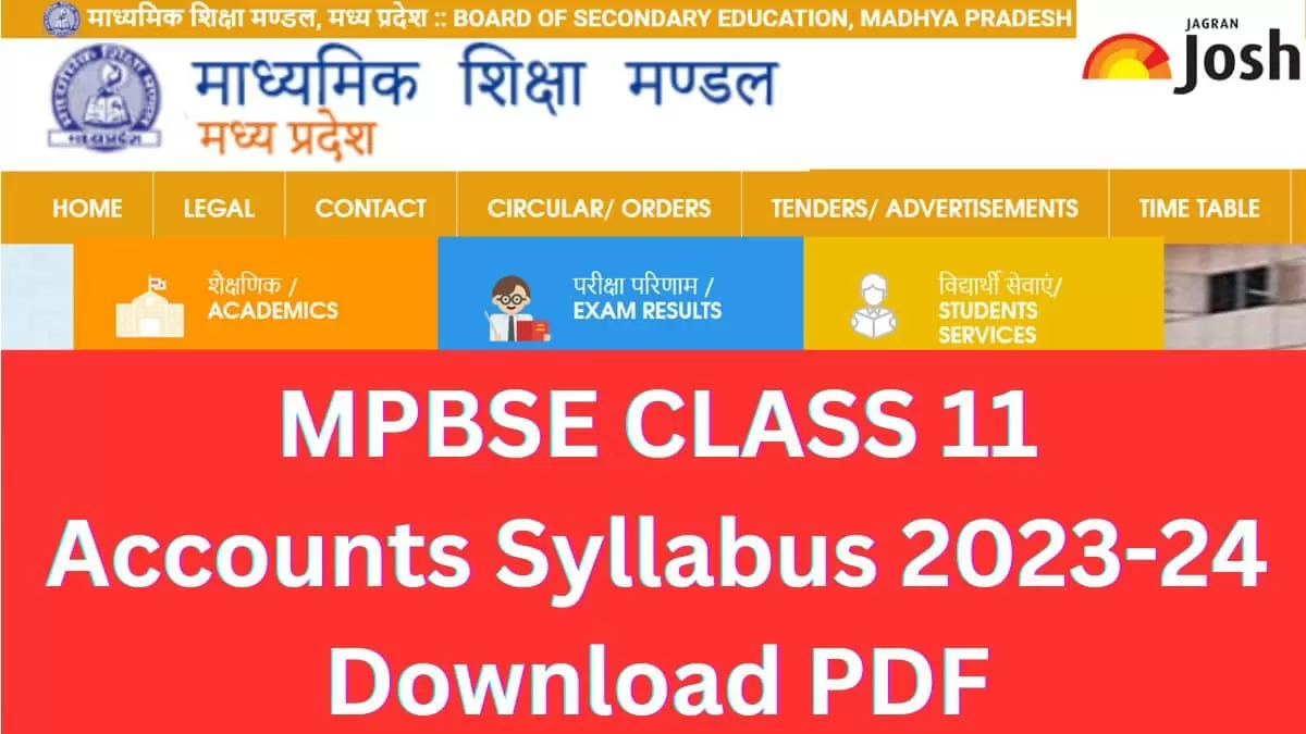 MP Board 11th Accounts Syllabus 2023-24: Download MPBSE Class 11 ...