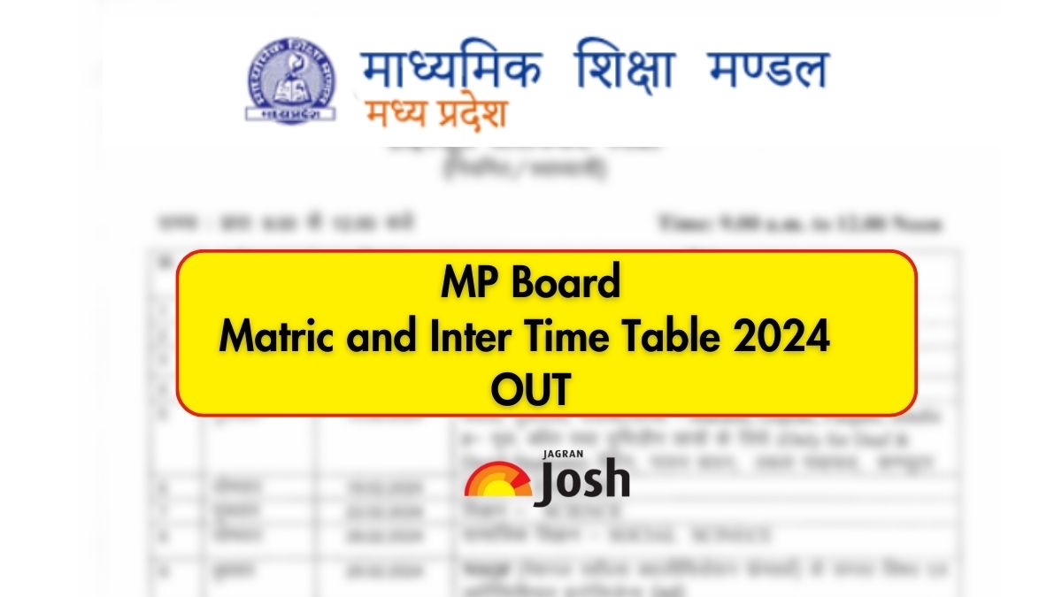 MP Board Time Table 2024 Download MPBSE 10th 12th Exam Dates PDF On