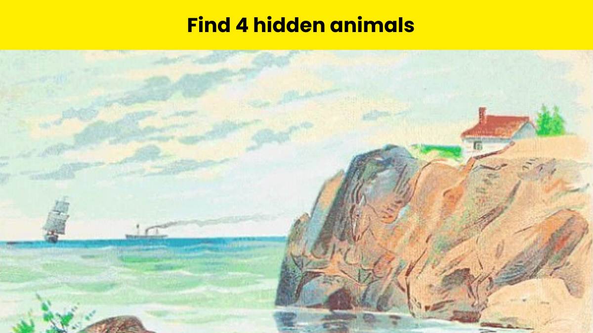 Only 2% with extra sharp eyes can spot all four animals hidden in the painting within 5 seconds!