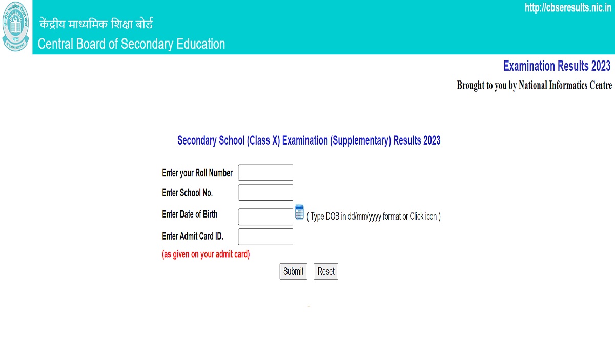 CBSE Compartment Result 2023: Class 10th Result Out, Check At ...