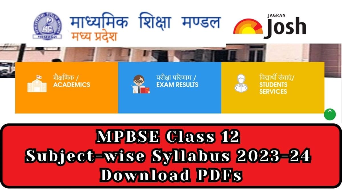 MP Board 12th Syllabus 202324 Download MPBSE Class 12 Syllabus PDF