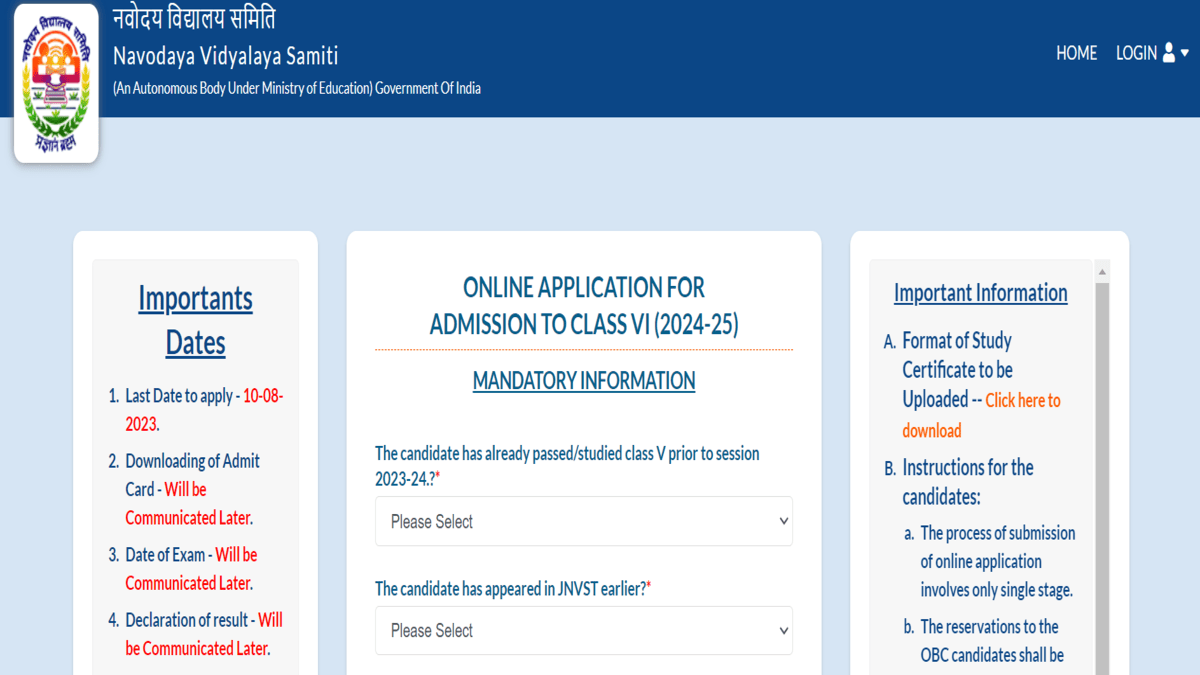 NVS Class 6 Registration 2024 window closing in a week, check documents