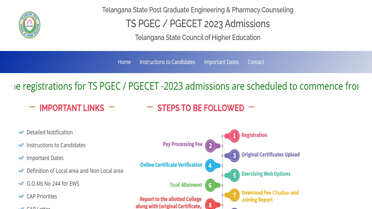 TS PGECET 2023 Counselling Registration From August 7, Check Schedule ...