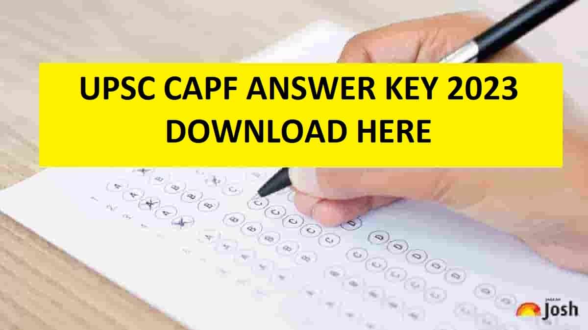 UPSC CAPF AC Answer Key 2023 Paper 1 and 2 Solution PDF