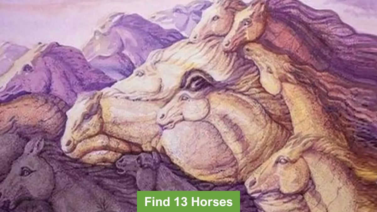 Optical Illusion Visual Skill Challenge: Find 13 Horses in 13 Seconds! - Vimarsana News