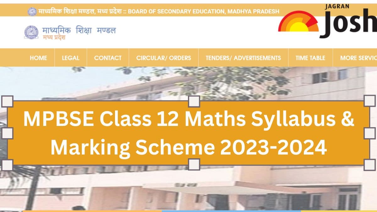 Mp Board 12th Maths Syllabus 2023 24 Download Mpbse Class 12 Maths Marking Scheme Pdf 8501