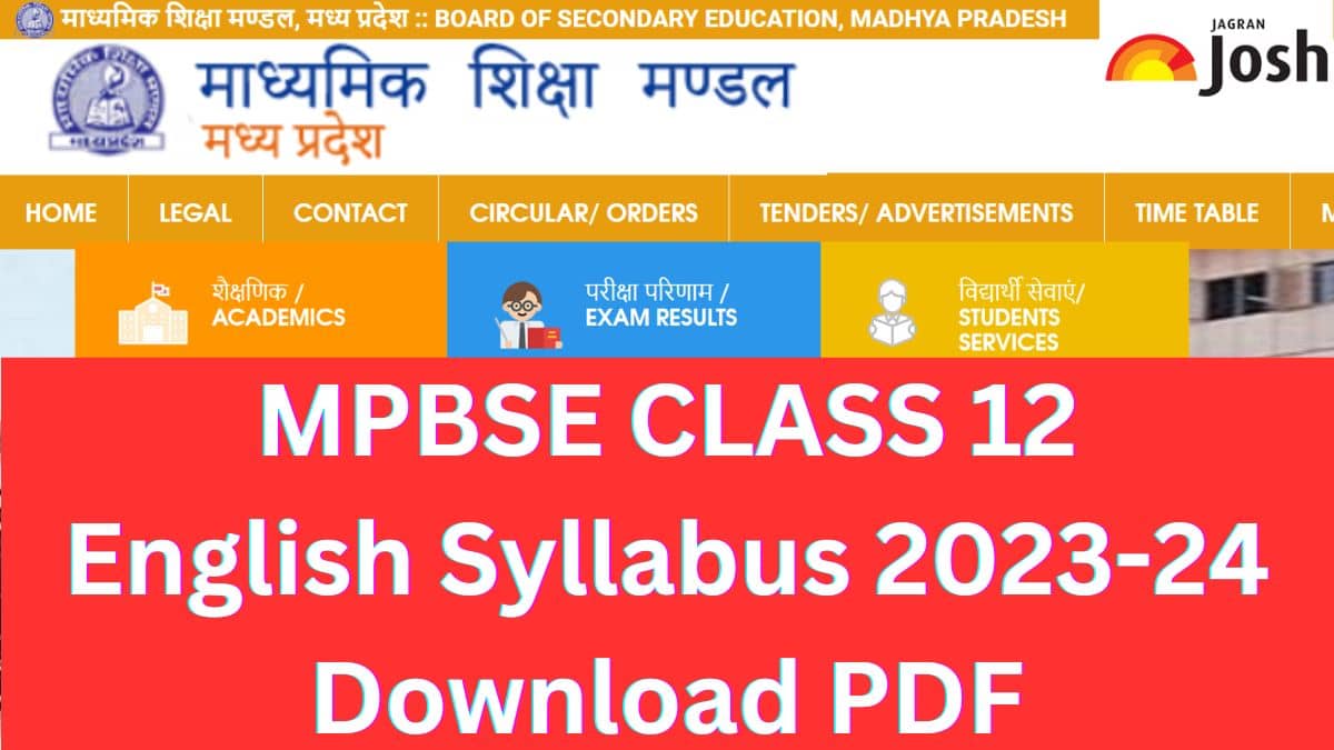 MP Board 12th English Syllabus 2023-24: Download Revised MPBSE English Syllabus PDF