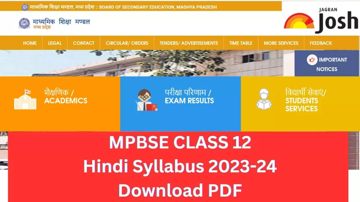 Get here detailed MP Board MPBSE Class 12th Hindi Syllabus and paper pattern