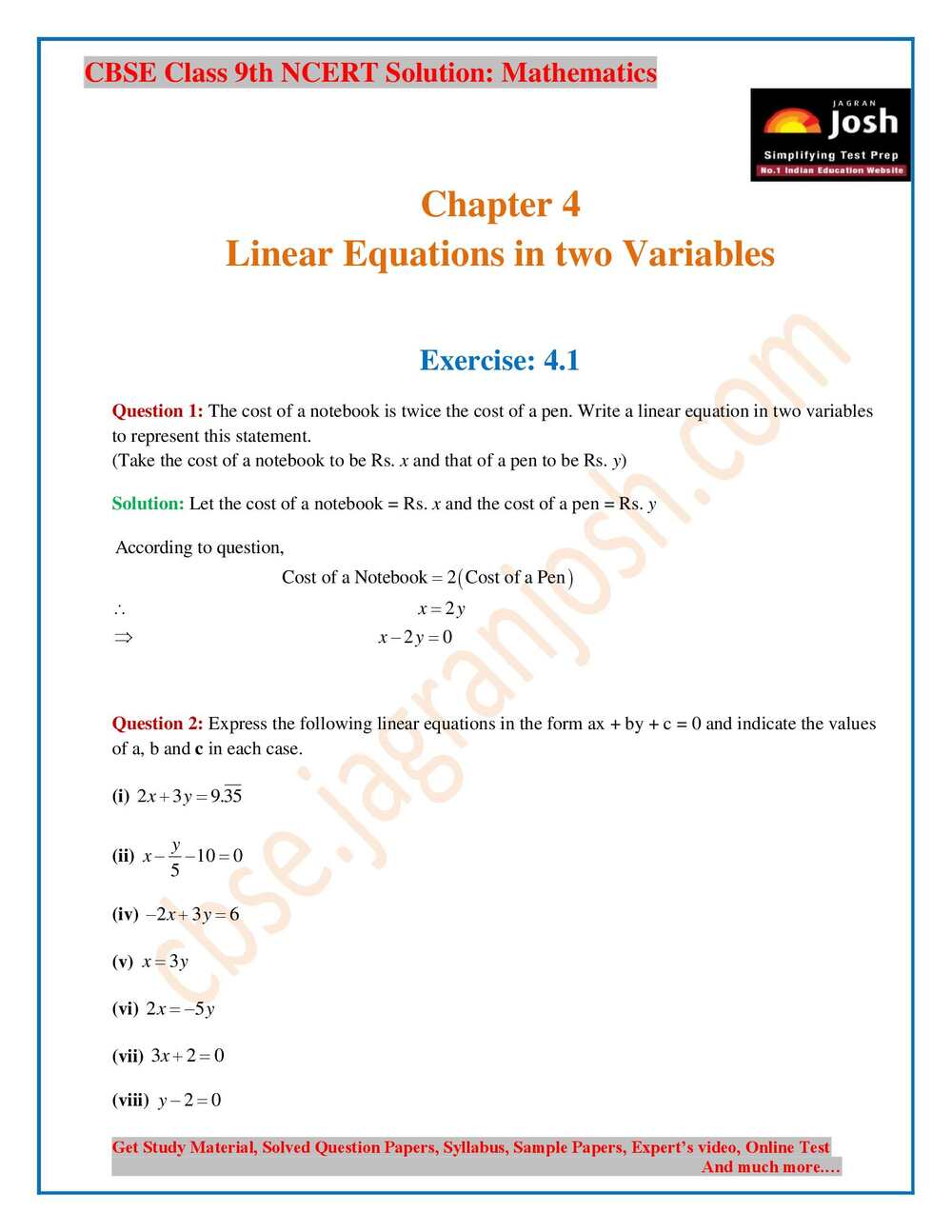 case study class 9 maths chapter 4