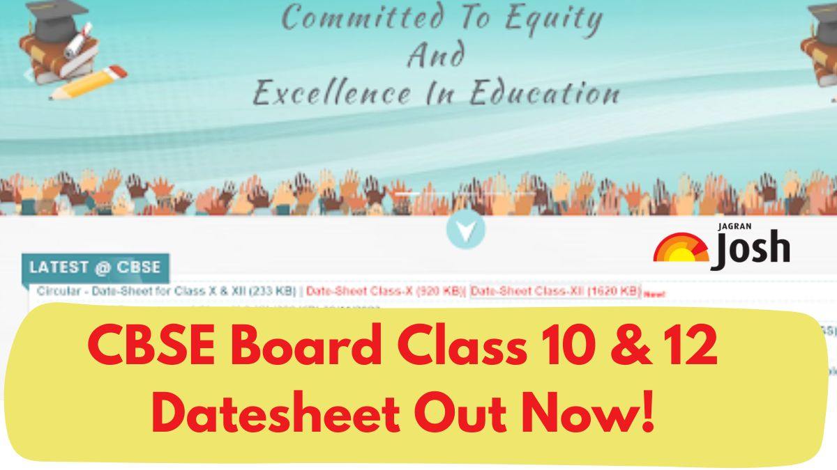 CBSE Date Sheet 2024 Download PDF for CBSE Class 10th, 12th Exam Date